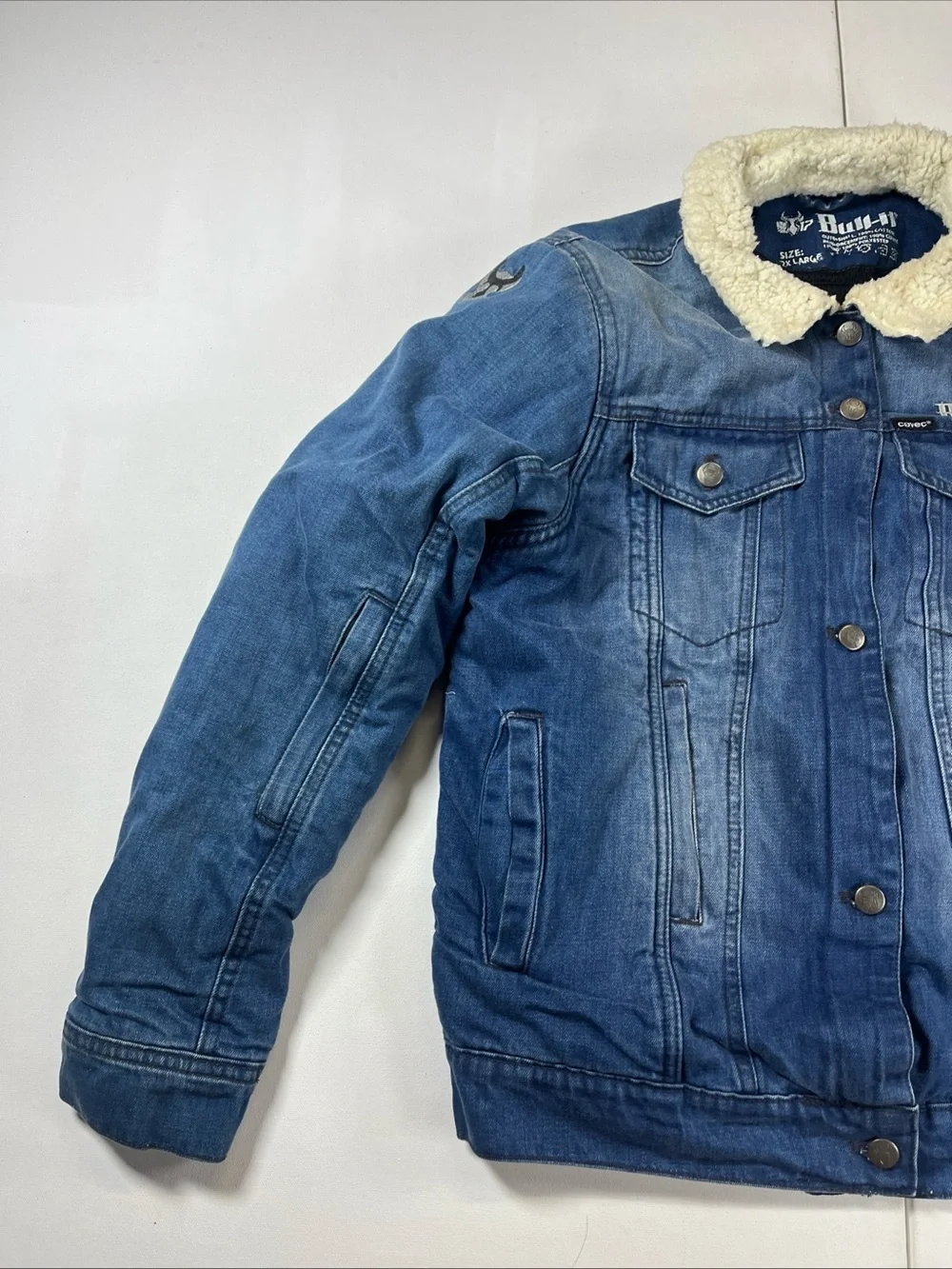 Bull-It Covec Womens Denim Tracker SR6 Jacket Sherpa Collar Padded Size XXL